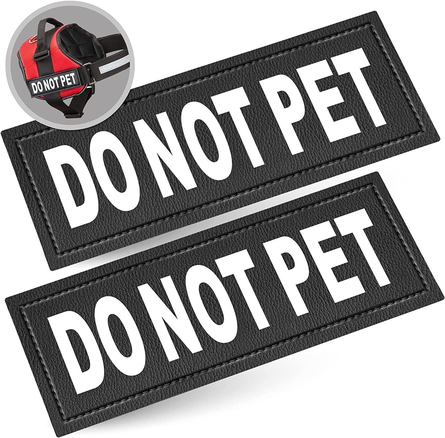 Do Not Pet Patch - Attachable Patches with Hook Backing for Do Not Pet Dog Vest Harness or Collar - Service Dog, Emotional Support, Service Dog in Training, and Therapy Dog Patches