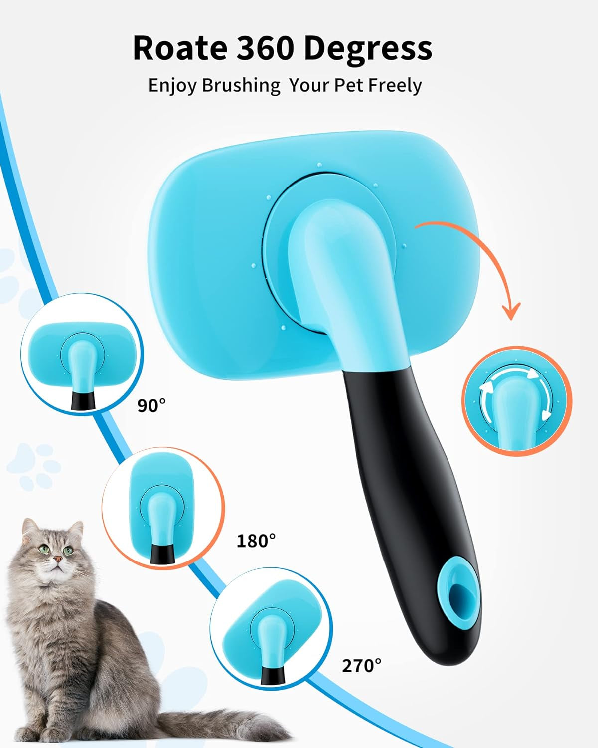 Dog Brush & Cat Brush- Slicker Pet Grooming Brush- Shedding Grooming Tools(Blue)