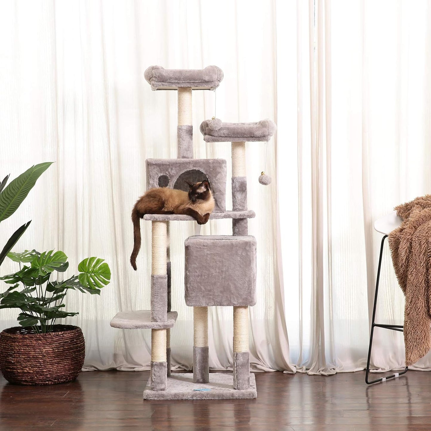 60 Inche Large Multi-Level Cat Tree Condo 