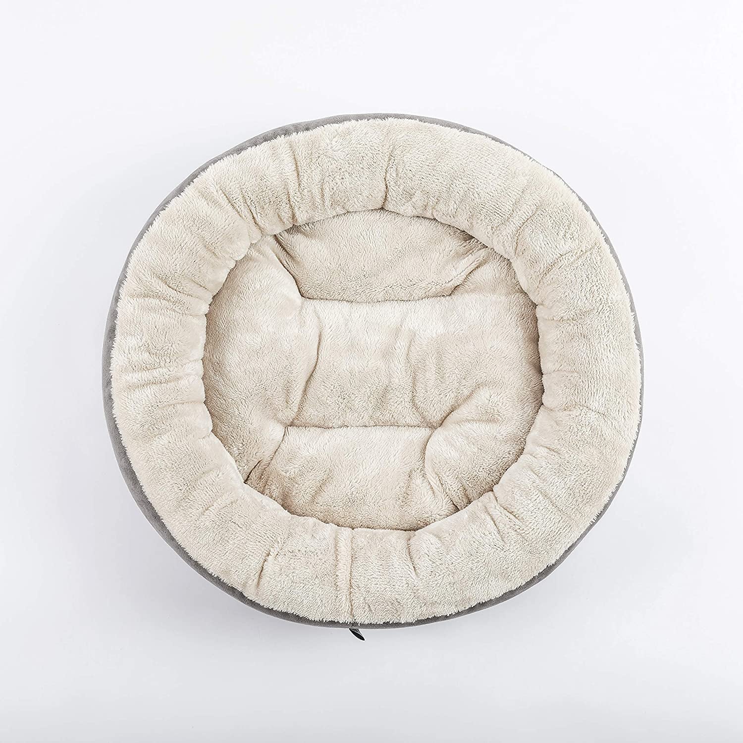 Round Cat and Dog Bed, 20In for Cats or Small Dogs, Washable, Gray