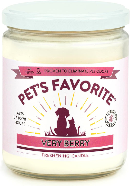 - Tested & Proven - Odor Eliminating Candle, Pet-Friendly Scented Candle, in 7 Great Fragrances – 70-Hour Burn Time, Cotton Wick (Very Berry, Pack of 1)