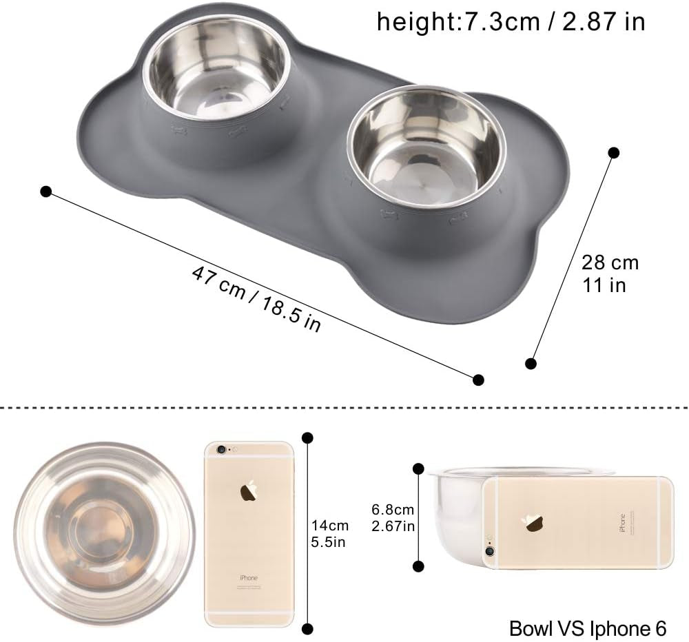 Dog Bowl Set with Mat