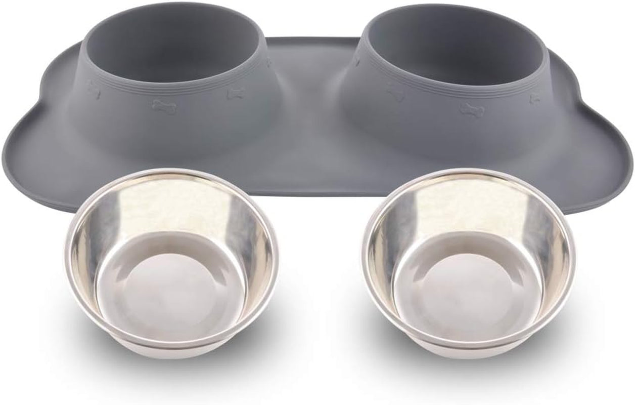 Dog Bowl Set with Mat