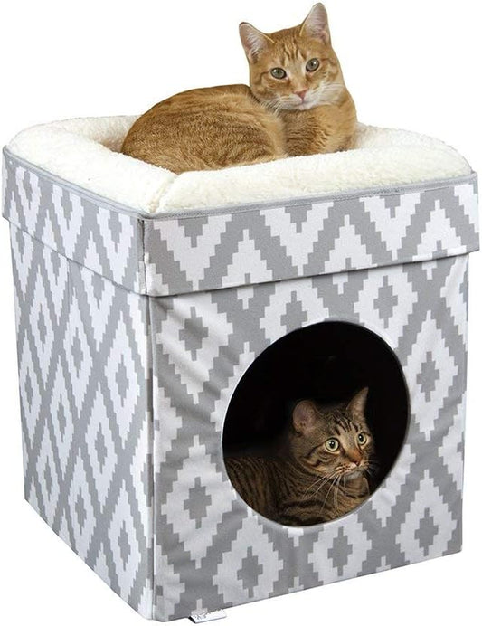 Indoor Cat Cube Furniture, White Cube