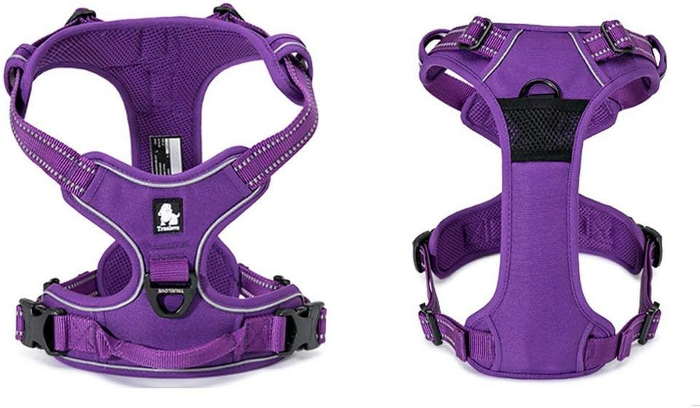 Truelove Adjustable No-Pull Dog Harness Reflective Pup Vest Harnesses Comfortable Control Brilliant Colors Tlh5651(Purple,S)