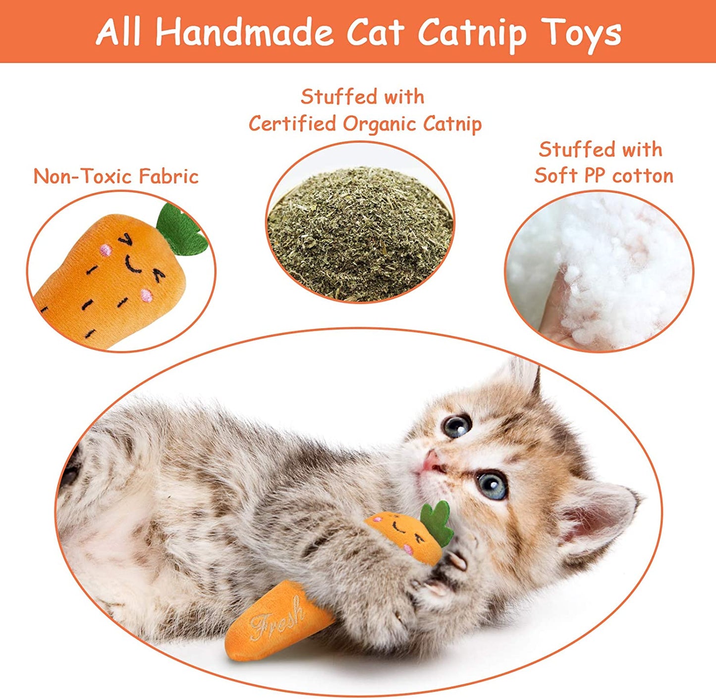 Catnip Toys, Cat Toys, Catnip Toys for Cats, Cat Toys with Catnip, Cat Toys for Indoor Cats, Interactive Cat Toy, Cat Chew Toy, Cat Pillow Toys, Cat Toys for Kittens Kitty