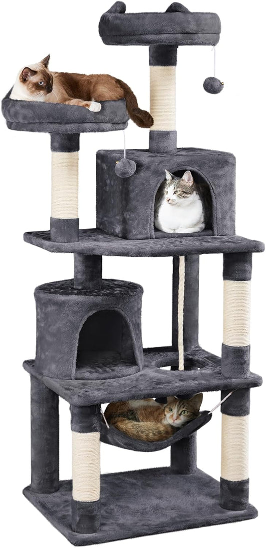 62.2Inches Cat Condo with Platform and Hammock