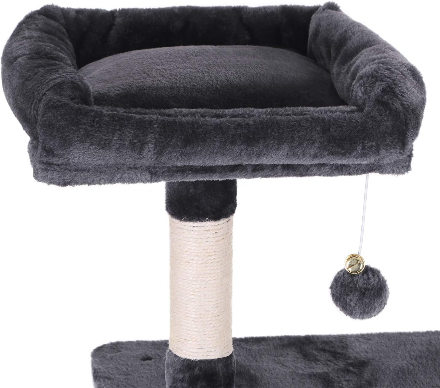 Cat Tree Condo Furniture Kitten Activity Tower Pet Kitty Play House Playground with Sisal Scratching Posts Perch Hammock Tunnel Grey MMJ02H