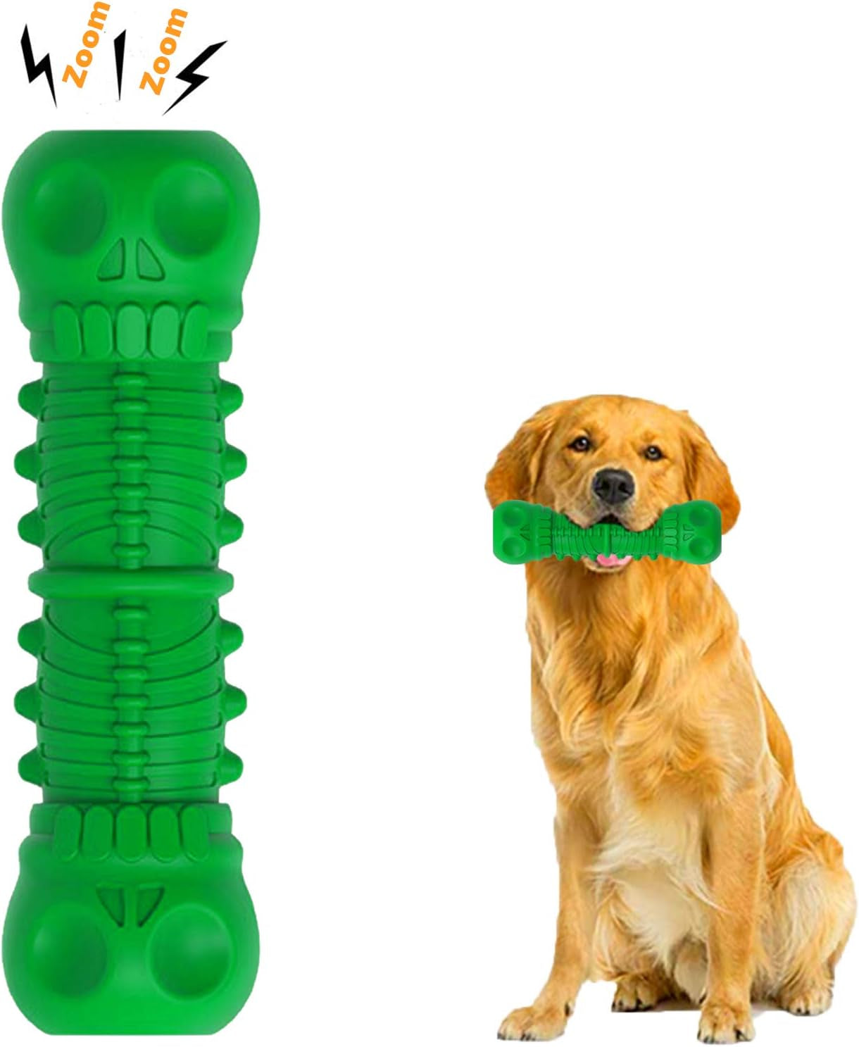 Indestructible Tough Durable Dog Chew=Green-Large/Medium Dogs 