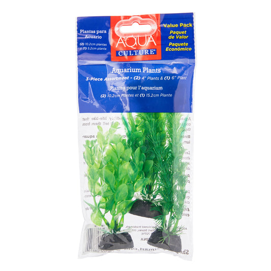 Aquarium Plant Decorations, Green, 3-Pack