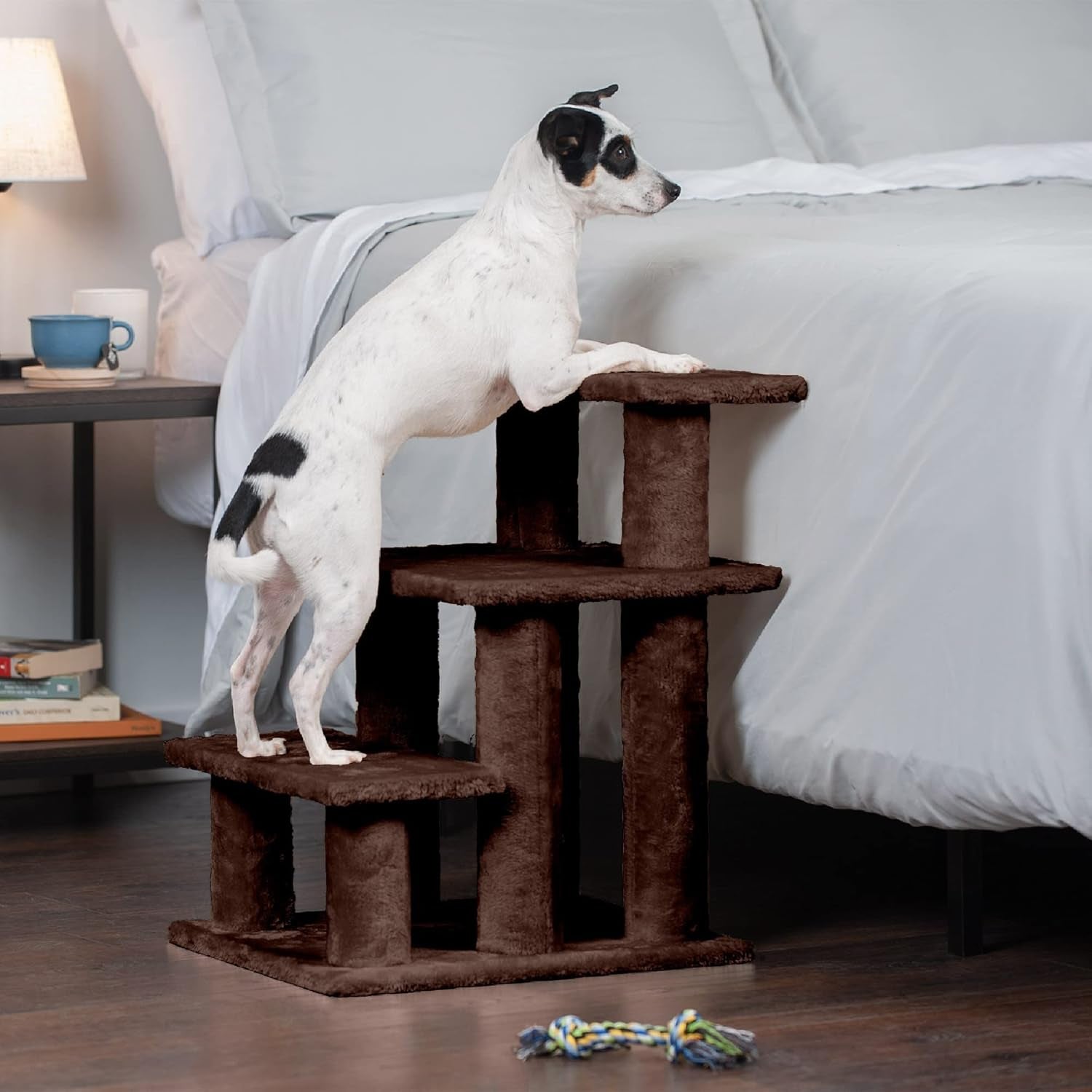 Steady Paws Multi-Step Pet Stairs for High Beds & Sofas - Brown, 3-Step