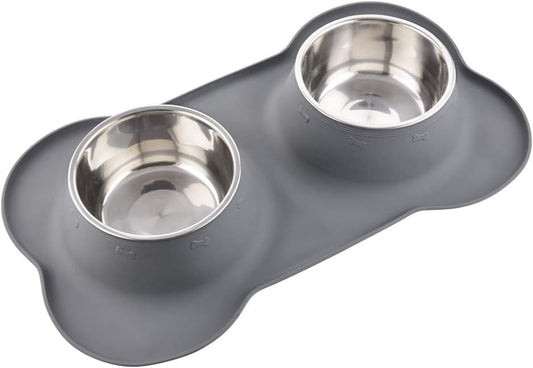 Dog Bowl Set with Mat