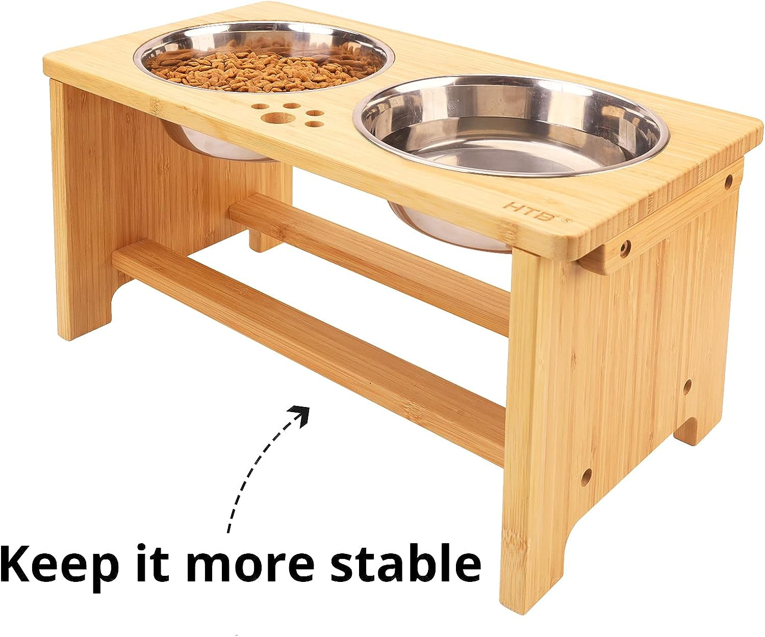 Elevated Dog Bowls with 2 Stainless Steel Bowlsfor Large Medium Small Sized Dogs