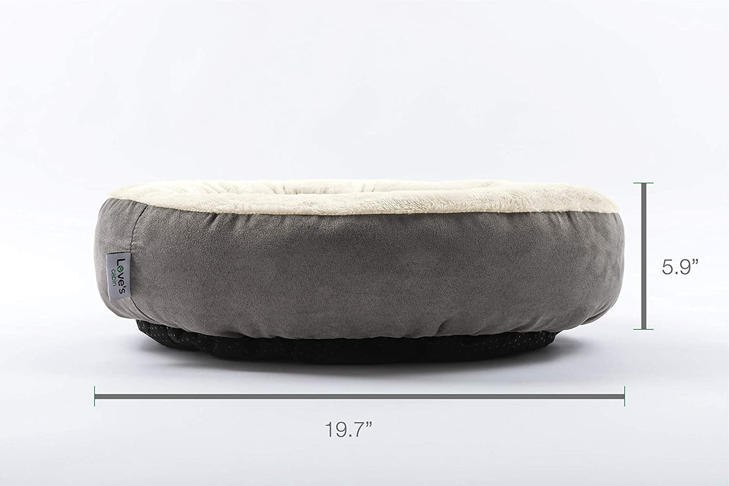 Round Cat and Dog Bed, 20In for Cats or Small Dogs, Washable, Gray