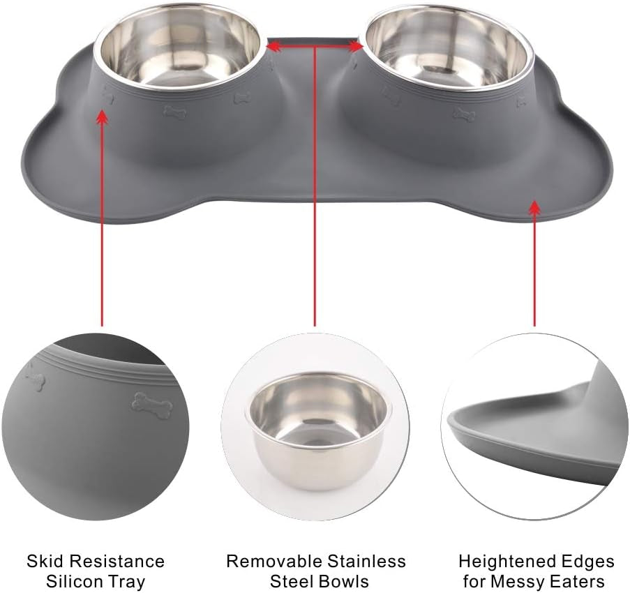 Dog Bowl Set with Mat