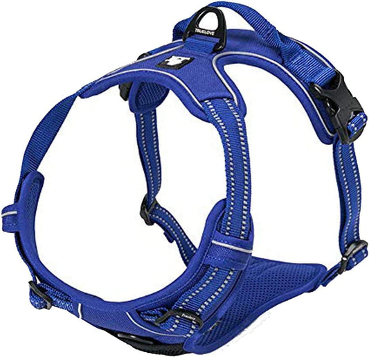 Adjustable No-Pull Dog Harness Reflective Pup Vest Harnesses Comfortable Control Brilliant Colors Truelove Tlh5651(Royal Blue,M)